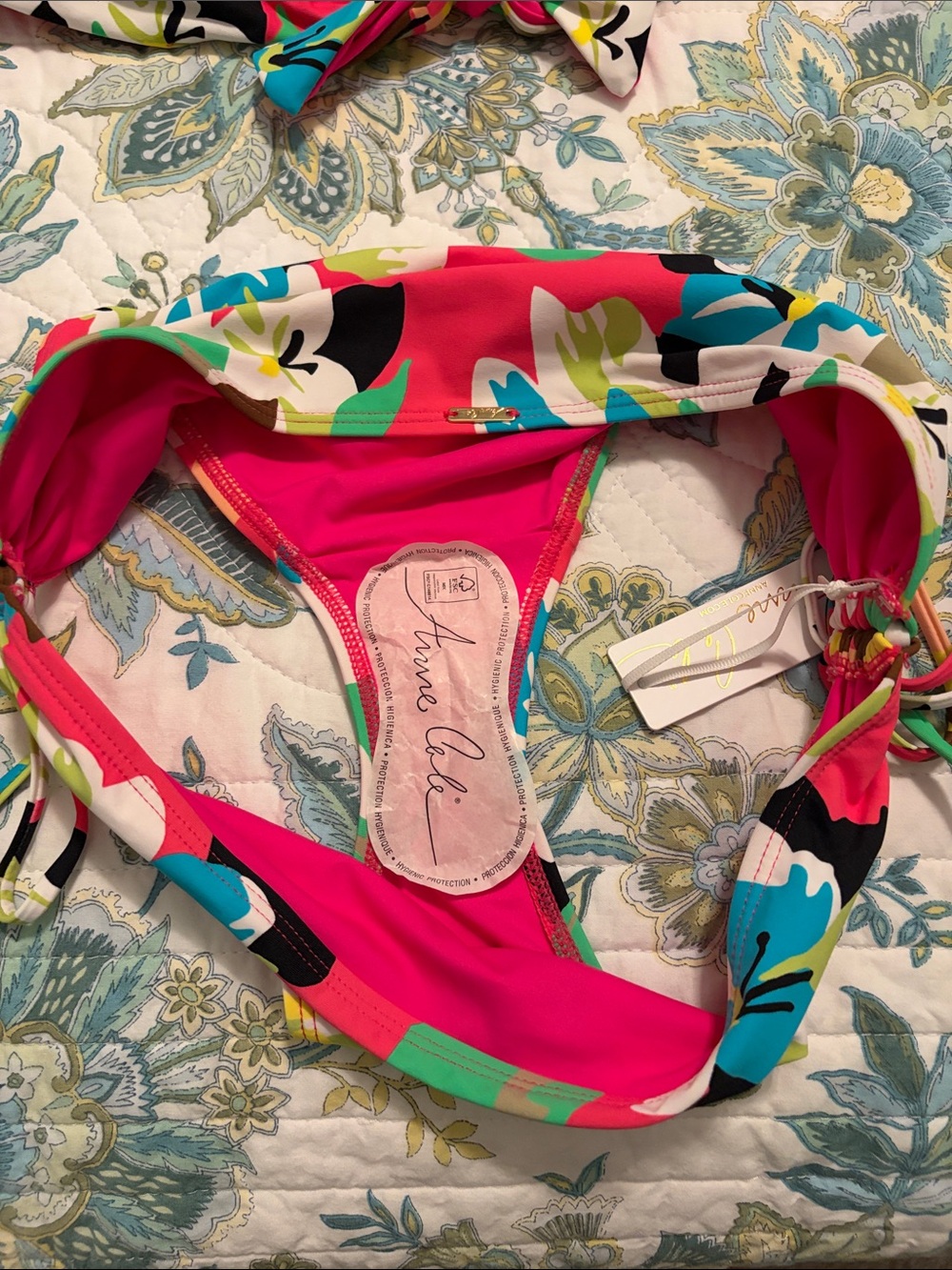 NWT Anne Cole bikini top and bottom, size L. - Picture 8 of 11